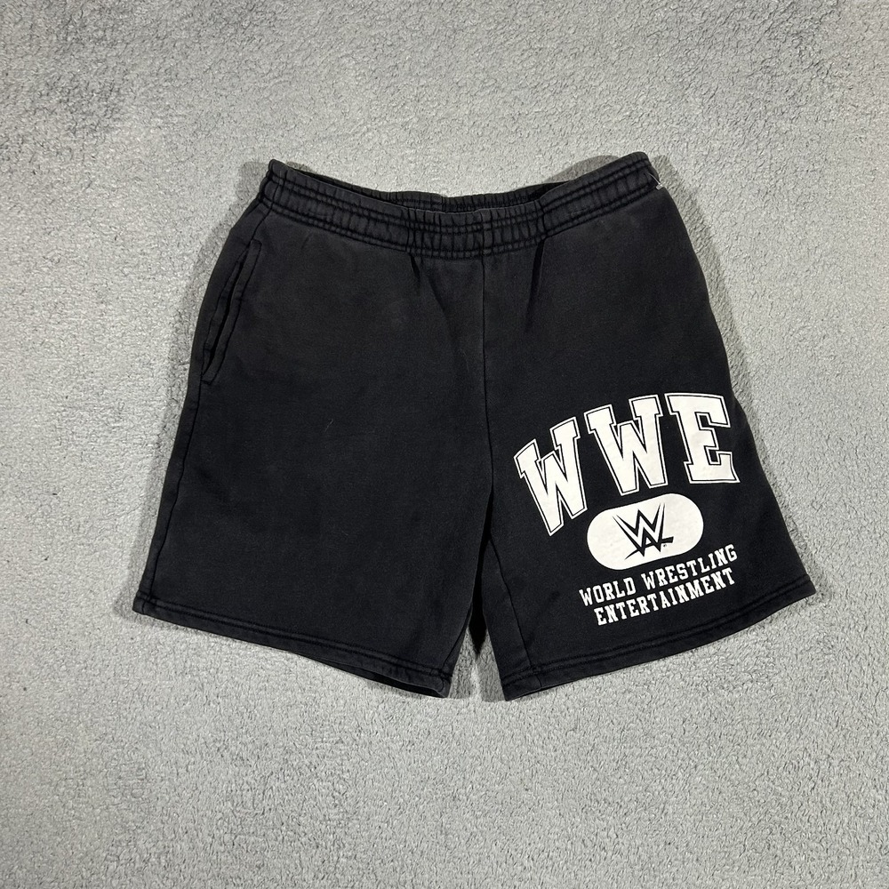 WWE Collegiate Black Fleece Shorts Men's Small #3407